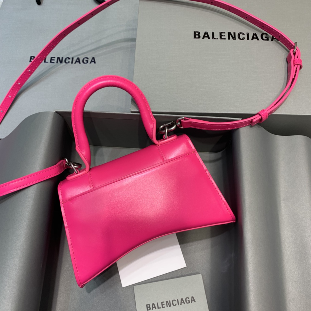 Balenciaga Hourglass XS Handbag Box Calfskin Shoulder Bag Red